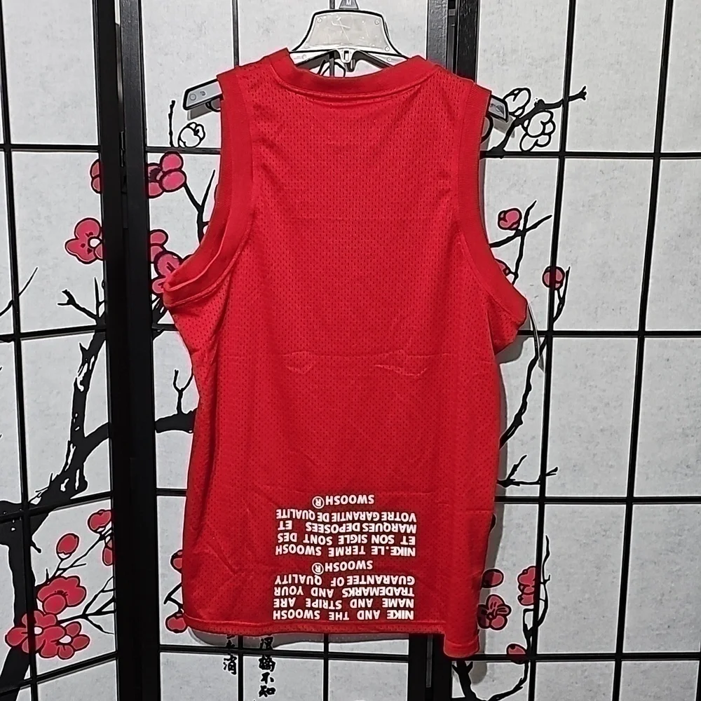 Nike Air Jordan Red & White Upside Down Graphics Jersey Large New